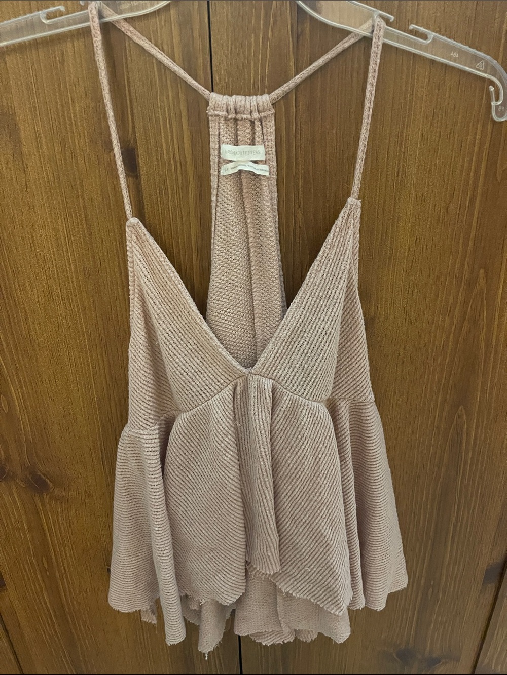 Women's Sleeveless Textured Peplum Top - Blush